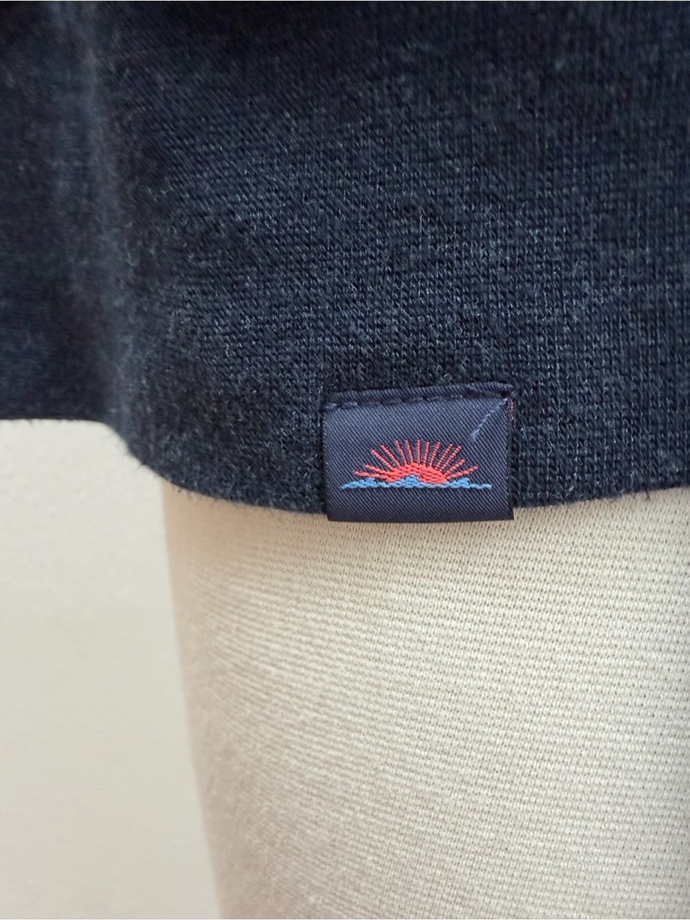 Faherty Zip Up Hoodie Terry Hooded Reverse Beach Jacket Navy Blue Size Medium - Picture 13 of 15